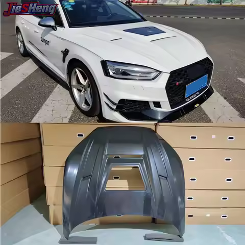 A4 A5 B9 Transparent Metal Engine Hood Bonnet for Audi A4 A5 S5 RS5 Sedan Car Body Kit 17-19