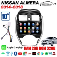 HO จอ android ติดรถยนต์  NISSAN ALMERA ปี 2014-2018 จอแอนดรอยต์ 10 นิ Android 12.1 RAM 2~6GB ROM 16~