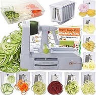 Brieftons 10-Blade Vegetable Spiralizer: Strongest-Heaviest Duty Spiral Slicer, Best Veggie Pasta Sp
