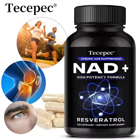 NAD+ Supplements, Supplements with Quercetin + Resveratrol - Supports Cell Health, Muscle, Brain, Vi