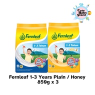 Fernleaf 1 hingga 3 Tahun - Biasa/Madu (850g x 3 Pek)/Fernleaf 1 to 3 Years - Plain/Honey (850g x 3 