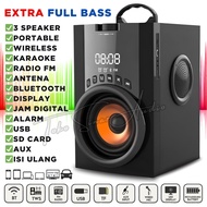 SPEAKER TV Bluetooth Komputer Laptop HP Mobil Terbaru Dengan Layar Besar Jam Alarm Fleco A18 Desain 