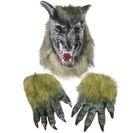 masquerade mask mask halloween Halloween Horror Scary Grimace Mask Animal Wolf Headgear Stage Props 