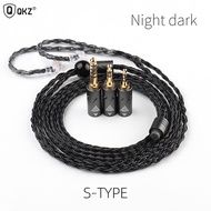 สาย Q1 QKZ พร้อมด้วยปลั๊ก2.5 + 3.5 + 4.4มม. ขั้วต่อ Mmcx/ 2Pin S สายเคเบิลสำรองสายอัพเกรดชุบเงิน16เส