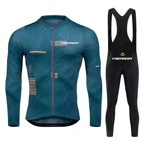 New Merida Autumn Cycling Jerseys Men Breathable Long Sleeve MTB Uniforme Quick Dry Road Bike Shirt 