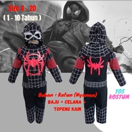 Spiderman Costume for Kids Miles Morales Superhero Clothes Long Suit Character Boys