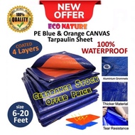 ECO Tarpaulin Canvas Sheet Waterproof Ready Made Orange &amp; Blue Plastik Canvas Kereta Canvas Lori Canvas Khemah
