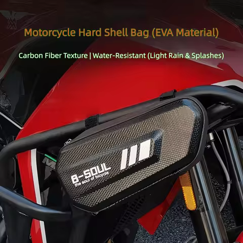 Motorcycle Side Frame Bag – EVA Splash-Proof Saddle Storage Pouch, Fits Front Top Tube & Side Mount 