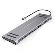 ONTEN 13 in 1 USB C Docking Station - Type-C to HDMI/VGA/SD/TF/RJ45/USB 3.0*4/Audio/USB-C*2/PD(3.0) 