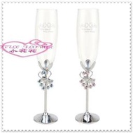 ♥小花花日本精品♥Hello Kitty 丹尼爾 結婚香檳杯 高腳杯 施華洛世奇水晶對杯 56864007  .