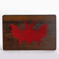 new 2 in 1 Rectangle Wooden Dice Case & Dice Tray Bat Pattern Box Dice Holder for DND Game Dice Set