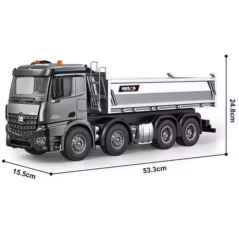 Huina Toys 1536pro Remote Control Dump Truck 1 14 Scale 12 Channel Alloy Full Proportional 8 Wheel H