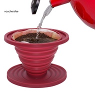 [VOU]  Foldable Coffee Dripper Portable Coffee Filter Portable Collapsible Coffee Dripper Silicone Filter Holder Bpa Free Heat-resistant Funnel for Southeast Asian Coffee Lovers