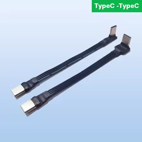 20CM 30CM 10CM 5CM USB 2.0 Type-C to Type C Female Flat Cable Extension FPC Cable USB 2.0 USB-C 90° 
