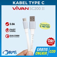 VIVAN SC200S TYPE C 2M DATA CABLE - 2 Meter TYPE C Fast Charging Charger Cable 2 M