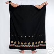 Sarung Bordir Motif Gayo Aceh Bordir Timbul Sarung  Pria Dewasa Warna Hitam Muslim Katun Keren Santr
