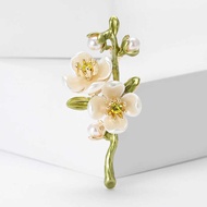 Korean Version Plum Branch Brooch Korean Style Fresh Plant Flower Pin Ladies Clothing Corsage Jewelr