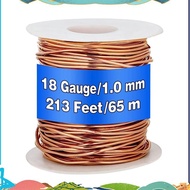 99.9% Dead Soft Copper Wire, 18 Gauge/ 1 mm Diameter, 213 Feet/ 65 M,