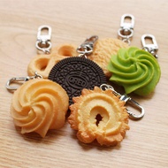Simulation Biscuit Pendant Cute Cream Denmark Cookie Keychain Creative Food Crafts Healing System Ba