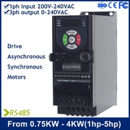 VFD Inverter 0.75KW to 4KW 1 Phase Input 3 Phase Output 220V Asynchronous Synchronous Motor Speed Frequency Control AC Drive For Motor Speed Control