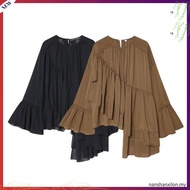 Gabriela  LINING BAGGY CHIFFON Ruffle Blouse NEW