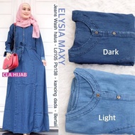 ELISA JEANS DRESS Baju Gamis Wanita Terbaru 2020 Dress Wanita Elegant