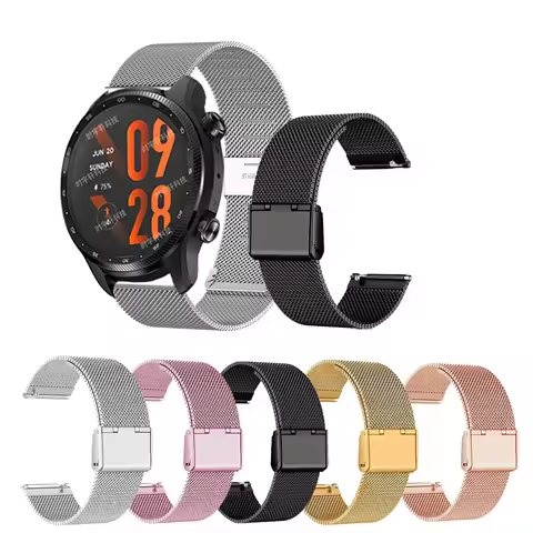 22mm 20mm Watch Band For TicWatch Pro 3 Ultra GPS/LTE Metal Strap For TicWatch E3 /GTX/GTH/E2 Bracel