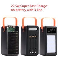 21 28 X 18650 PD QC4.0 3.0 22.5W Battery Storage Box Super Fast Charging Power Bank Case 18650 Holder With Camping Light 3 Line