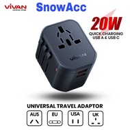 VIVAN Universal Power Adapter 20W VPS-T003A / VPS-T004A (65W) / VPS-T002A (12W) Black USB Type-C