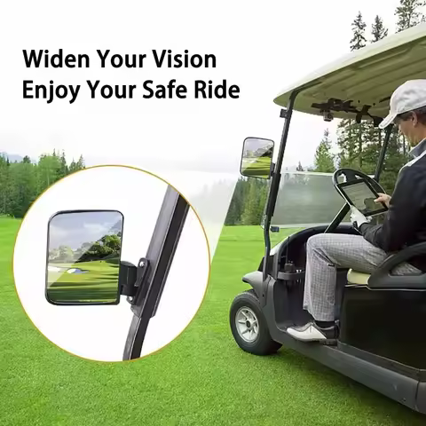 For Yamaha Club Car EZGO Cushman Bad Boy Buggies Columbia Tomberlin 2pcs Golf Cart Side Mirrors Rear