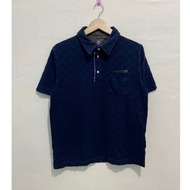 BEAMS HEART NAVYPOLO SHIRT