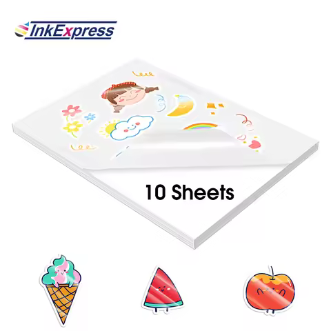 10 Sheets Vinyl Sticker Paper A4 Paper Label Glossy Matte Transparent Holographic Adhesive Sticker P
