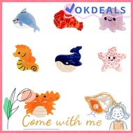 OKDEAL Ocean Series Hairpin, Acetate Whale Small Hair Claw Clip, Headdress Sea Horse Cartoon Hair Accessories Barrette Girls