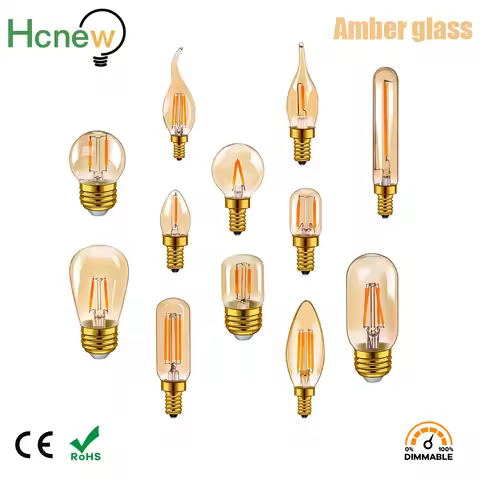 E14 E27 Retro LED Spiral Filament Light Bulb 4W Warm White 2200K 220V C35 C7 T20 T22 T28 ST45 T25 G4