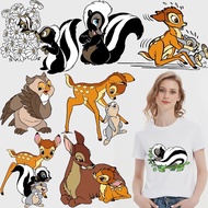 Bambi series hot stamping sticker Flower cartoon heat transfer washable sticker fabric decorative st