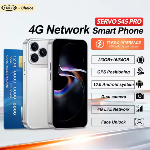 Official SERVO 4G LTE Mini Smartphone Android10.0 System 3GB+64GB Play Store WiFi 2 SIM 4.5" Screen 