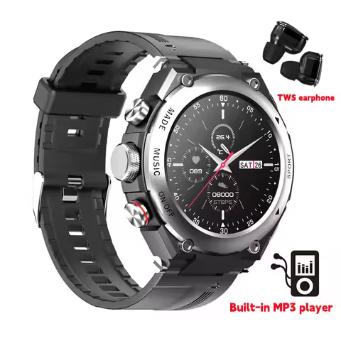 New T92 Bluetooth Call Smart Watch TWS Headphones 2 in 1 IP67 Waterproof Men's Sports Fitness Smart 