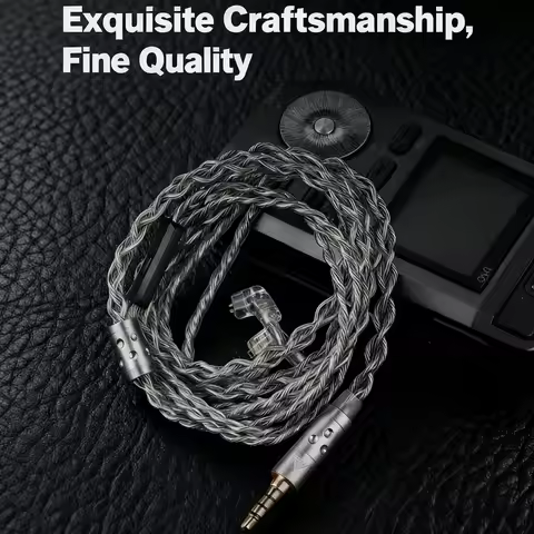 QKZ T7 4-core Silver-Plated Earphone upgrade Audio cable 3.5|2Pin HiFi Stereo iem Eearphone Cable fo