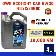 【100% ORIGINAL】OWS ECOLIGHT 5W30 FULLY SINTETIK (4L) MINYAK HITAM API SQ (BUATAN GERMANY) ENGINE OIL