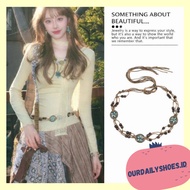 [ODS] Women's Vintage Boho Beaded Belt – Adjustable, Light & Stylish for Daily Outfit