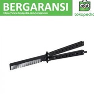 HITAM Butterfly Balisong Training Knife Iron Comb - Black