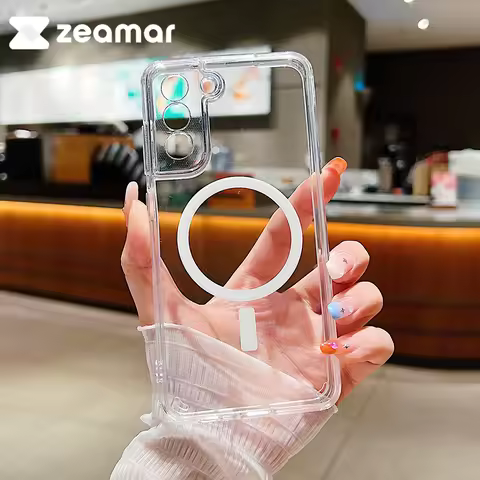 Clear Magnetic For Magsafe Case For Samsung S25 S10 Plus Ultra S24 FE A16 A06 A25 A15 A53 A23 A52 Wi