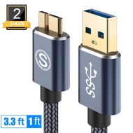 Galaxy S5/Note 3 Charger Cable, 2Pack(1ft,3.3ft) Sweguard USB 3.0 Micro B Cable