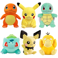 Pokemon Stuff ของเล่นตุ๊กตา Kawaii Pikachu Pichu Charmander Squirtle Psyduck อะนิเมะตุ๊กตาตุ๊กตาเด็ก