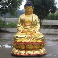 Glass Steel Sakyamuni 1 Amitabha Buddha Temple 1 Buddha Rice Paste Gold Gilt Three Treasures Buddha 