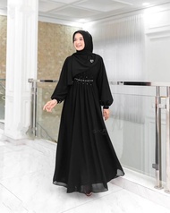 Erika Dress Gamis Kondangan Set Hijab Phasmina Ceruty Babydol Mix Payet Model Terbaru 2024 Elegan