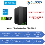 HP Pavilion Gaming Desktop TG01-2002d PC (Intel Core i5 11400F, 8GB RAM, 1TB SSD , Nvidia RTX3060Ti 