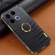 For infinix Note 40 Pro Plus case Soft Case Luxury Carbon Crocodile Pattern Leather Handphone Housing For infinix Note 40 Pro + Phone casing Car Navigation Holder Ring Cover