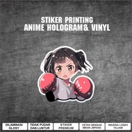 Angry anime Girl in boxing gloves sticker by 101 stickers