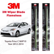 3M Wiper Prius C Blades Frameless UV Resistant Rubber - Toyota Prius C NHP10 Year 2012-2014
